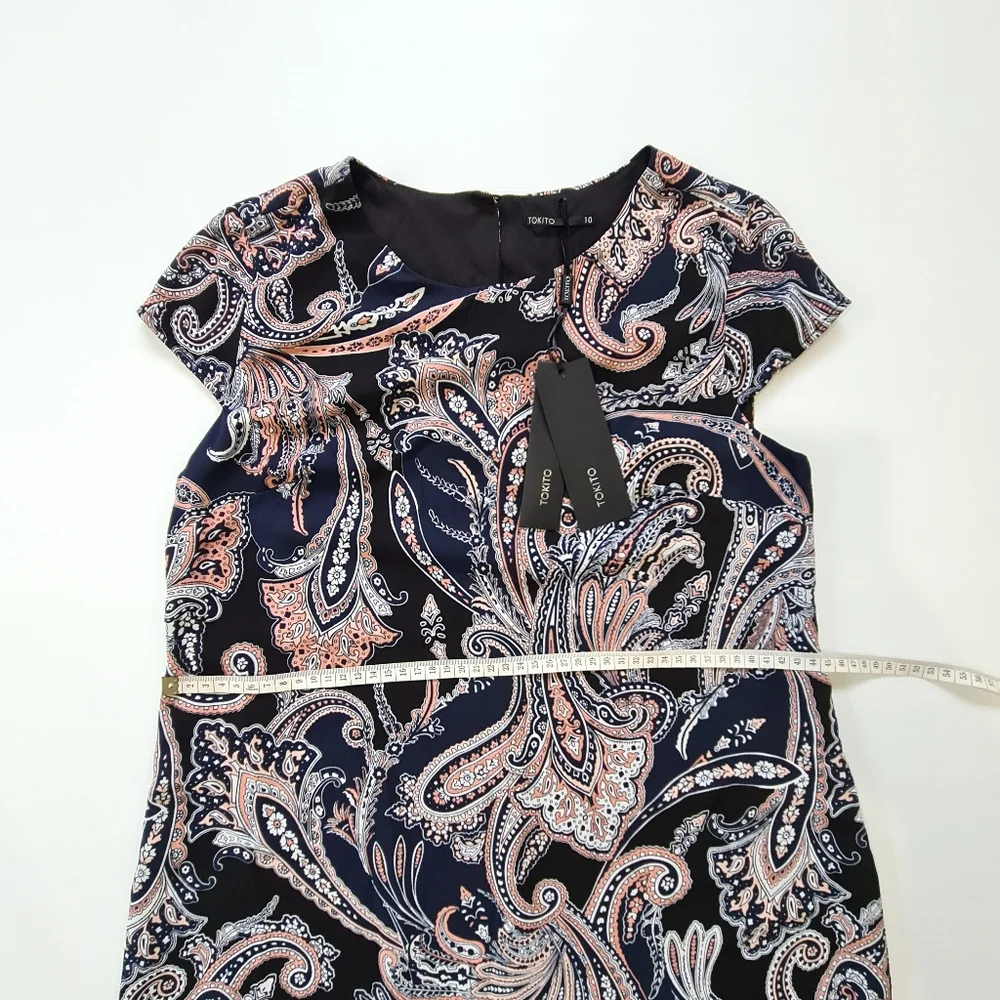 Tokito Paisley Shift Mini Dress Size AU 10 BRAND NEW - Picture 6 of 9